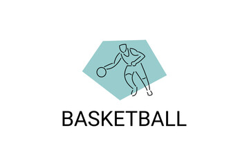 Basketball sport vector line icon. sport pictogram, vector illustration.