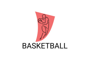 Basketball sport vector line icon. sport pictogram, vector illustration.