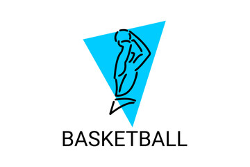 Basketball sport vector line icon. sport pictogram, vector illustration.