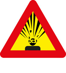 exploding head danger warning sign 