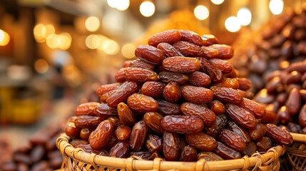 dates market with lots of fresh dates, dates market closeup, dates in the market, dates closeup, Ramadan Kareem, Islamic food, dessert, dates 
