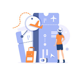 Flight tickets online booking,Online ticket concept,journey service, vacation and tourism airplane