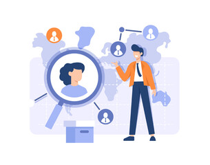 hiring and recruitment concept,HR management,Human resource managers looking for employees for companies