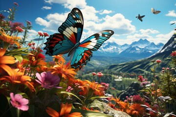 Butterfly Meadows: Colorful butterflies in blooming meadows.