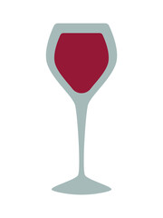 A glass of red wine. Modern vector illustration, clip art. Isolated element for your design.