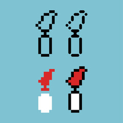 Pixel art outline sets icon of candle variation color.candle icon on pixelated style. 8bits perfect for game asset or design asset element for your game design. Simple pixel art icon asset.