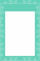 green background frame with hearts line