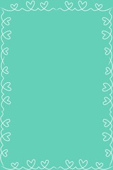 green background with hearts line