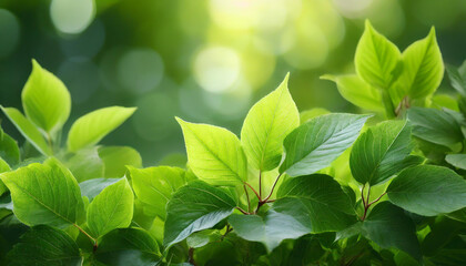 Fototapeta na wymiar Closeup green leaves background, Overlay fresh leaf pattern, Natural foliage textured and background