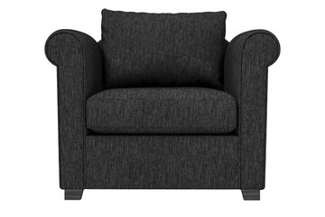 Modern gray armchair isolated on white background. Furniture collection