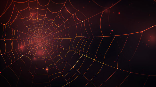Spider web blue and red background	
