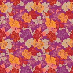Red Botanical Floral Seamless Pattern Design