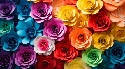 Background with rainbow flowers