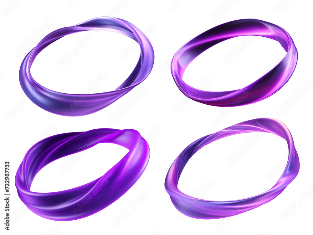 Canvas Prints abstract wavy liquid ring shape isolated. translucent fluid circle shape