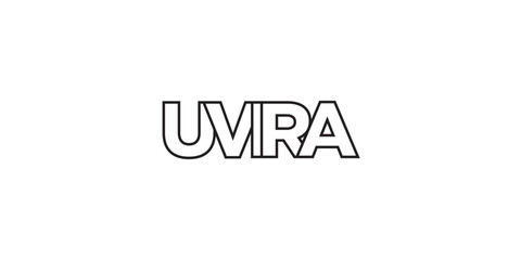 Uvira in the Congo emblem. The design features a geometric style, vector illustration with bold typography in a modern font. The graphic slogan lettering.