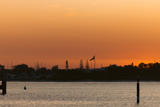 Golden hour view across the bay at Port Macquarie