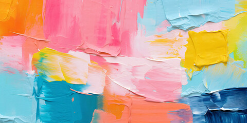 Abstract colorful thick brush strokes background