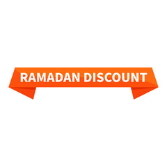 Ramadan Discount Text In Orange Ribbon Rectangle Shape For Promotion Sale Business Marketing Social Media Information
