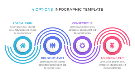 Infographic template with four options or steps, vector eps10 illustration