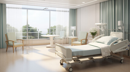 interior of a luxury hospital room ward