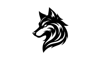 dominant wolf face gaming mascot  ,silhouettes wolf face mascot , wolf face mascot