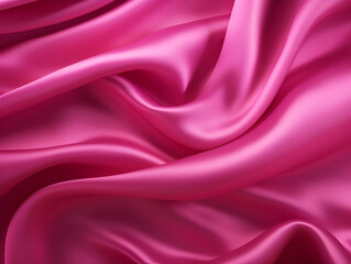 Smooth elegant silk or satin fabric in bright purple-pink luxury color with fabric texture, abstract background design with copy space.