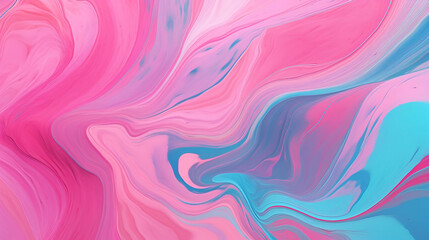 Pink and teal acrylic color liquid ink swirl abstract background with ravishing turbulence wavy pattern and detailed texture - obrazy, fototapety, plakaty