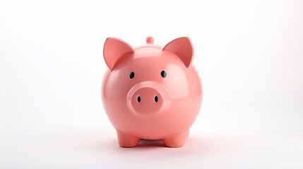 A pink piggy bank, savings, financial planning, and money management.