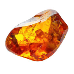 Amber stone isolated on transparent background