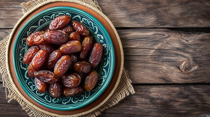 a Middle Eastern man hand-taking dates, hands-taking dates during fasting break, dates closeup,...