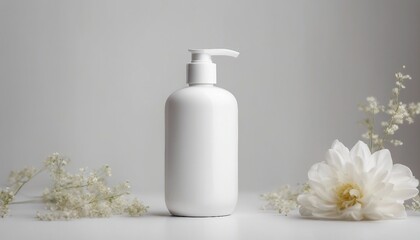 Obraz na płótnie Canvas white background isolated empty cosmetic bottle mockup in white color