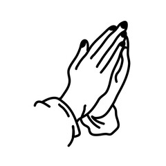 Praying hand outline