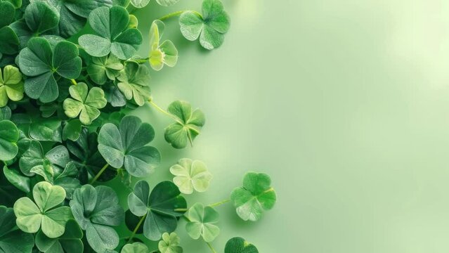 Saint Patrick's Day celebration background animation. Video with copy space for text.