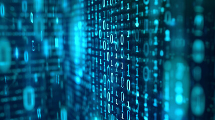 Obraz premium Virtual Data Center. Digital Streams And Future Technology. Binary Code. Business concept. Company data cloud, Digitalization in business life