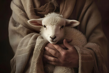 Jesus Christ recovered the lost sheep carrying it in arms.