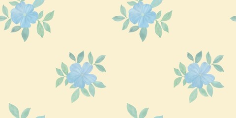 Fototapeta na wymiar abstract flowers, seamless watercolor pattern on light green background for wrapping paper and wallpaper