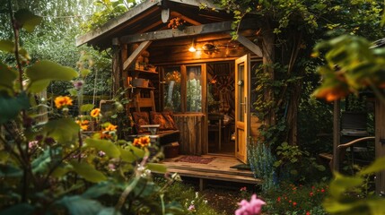 Cozy Garden Wooden Cabin