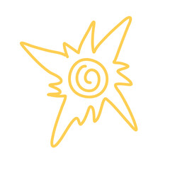 Hand drawn cute little sun