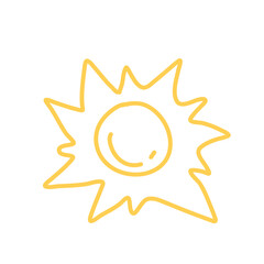 Hand drawn cute little sun