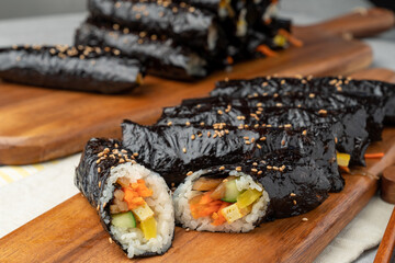 Gimbap, Korean food, snack, seaweed, rice roll, little gimbap