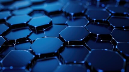 Obraz premium Technology on a hexagon-patterned, blue abstract background.