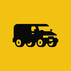 Delivery van logo icon design template. Delivery services logo template.