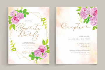 peonies ornament background and frame card design