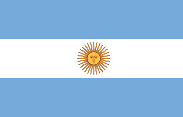 Close-up of colorful national flag of the South American country Argentine Republic. Illustration made January 29th, 2024, Zurich, Switzerland.