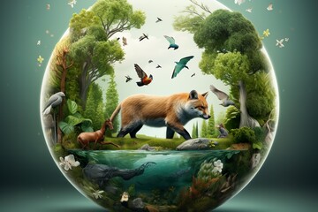 world animal day concept background illustration generative ai
