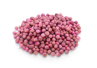 Coriander seeds isolated on white background.