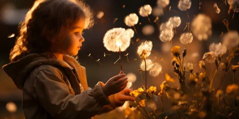  Little girl in dandelion field at sunset © arte ador