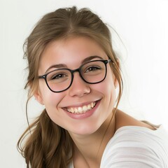 Young woman portrait wearing glasses