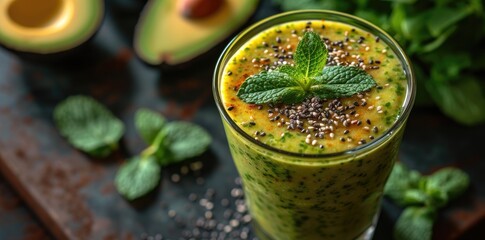 avocado_smoothie_garnished_with_mint_leaves