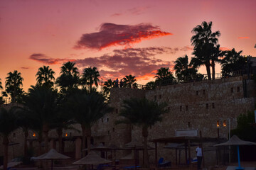 sunset over the city